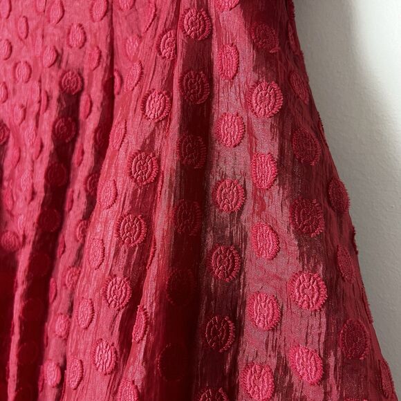 Rachel Parcell Anthropologie Flared Organza Dress Pink Polka Dot Women’s 4 - Picture 5 of 14